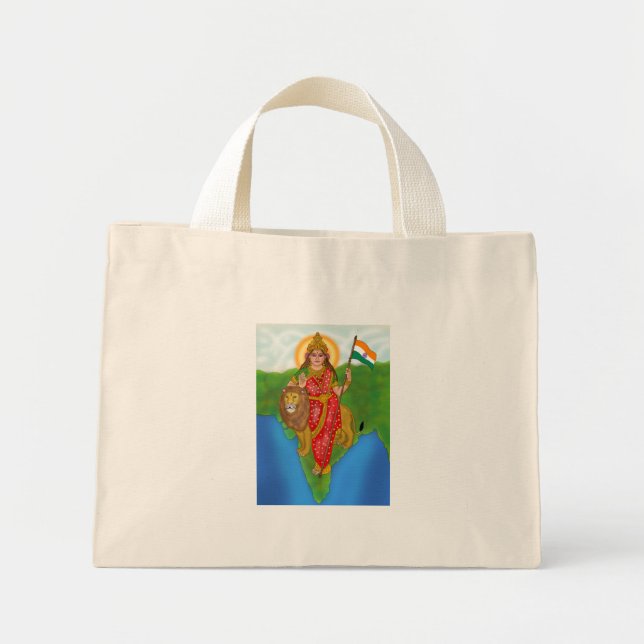 Göttin Bharat Mata-Tragetasche Mini Stoffbeutel (Vorne)