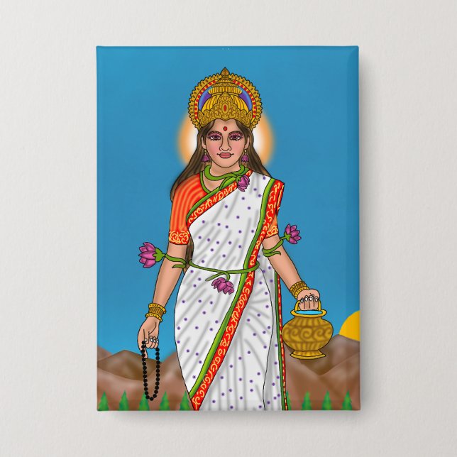 Göttin Brahmacharini Anstecknadel (Vorderseite)