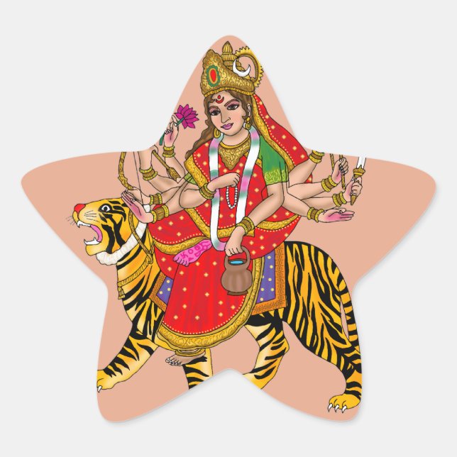 Göttin Chandraghanta Aufkleber (Vorderseite)