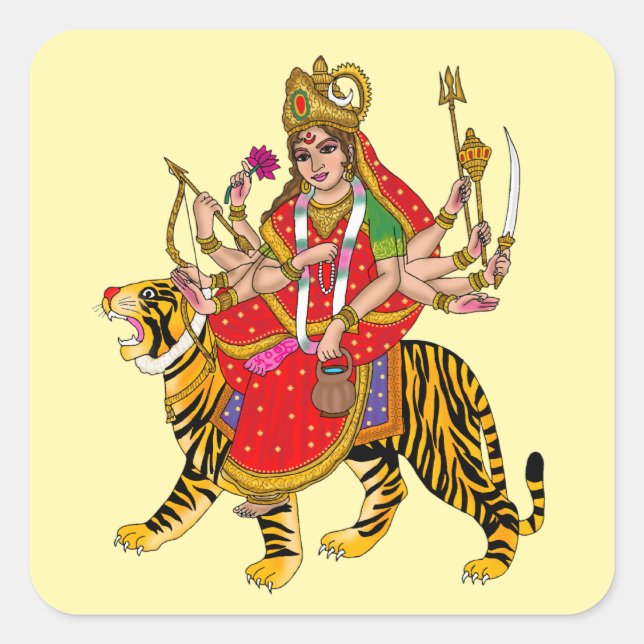 Göttin Chandraghanta Aufkleber (Vorderseite)