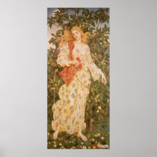 Göttin der Blüten und Blume, Flora von Morgan Poster