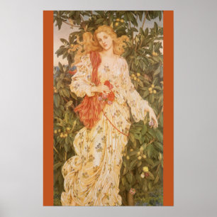 Göttin der Blüten und Blumen, Flora von Morgan Poster