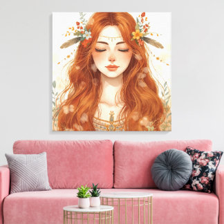 Göttin der Natur – Boheme-Ergeist Frau Kunst Leinwanddruck