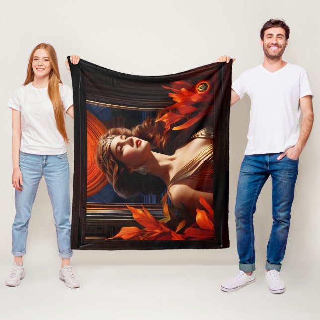 Göttin der Sonne Art Deco Romantischer Glamour Fleecedecke (Beispiel)