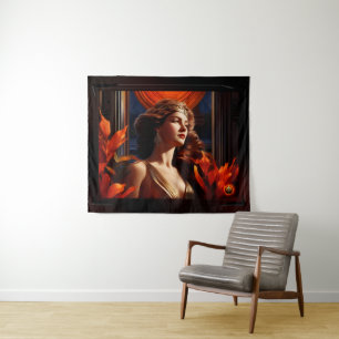Göttin der Sonne Art Deco Romantischer Glamour Wandteppich