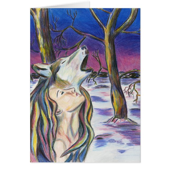 Göttin der Wolf-Karte (Vorne)