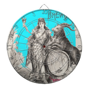 Göttin des Bockbiers mit Ziegenpfeil Dartboard Dartscheibe
