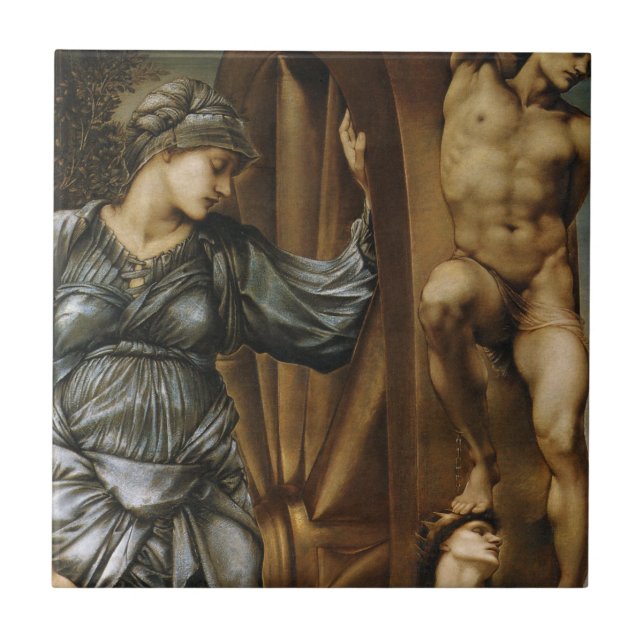 Göttin, die das Glücksrad dreht (Burne-Jones) Fliese (Vorderseite)