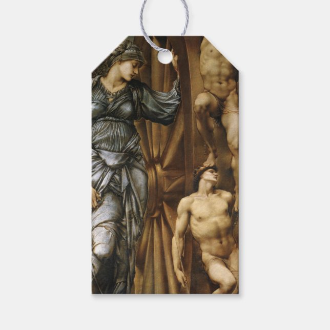 Göttin, die das Glücksrad dreht (Burne-Jones) Geschenkanhänger (Vorderseite)