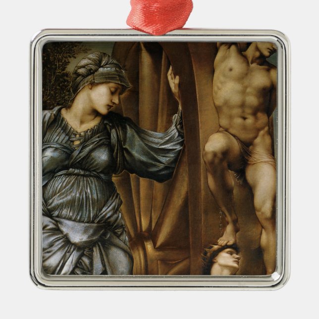 Göttin, die das Glücksrad dreht (Burne-Jones) Ornament Aus Metall (Vorne)