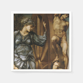 Göttin, die das Glücksrad dreht (Burne-Jones) Serviette