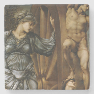 Göttin, die das Glücksrad dreht (Burne-Jones) Steinuntersetzer