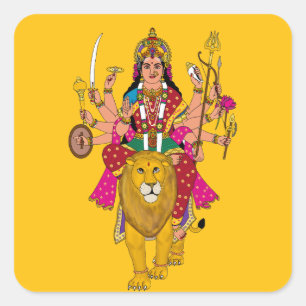 Göttin Durga Aufkleber – Göttlicher Hindu-Devi-Spi