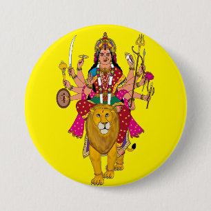 Göttin Durga Button – Göttliche Hindu-Devi Spiritu