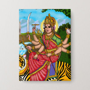 Göttin Durga Knopf Button