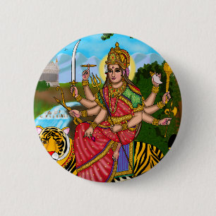 Göttin Durga Knopf Button