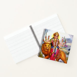 Göttin Durga mit Löwenmalerei Notizbuch