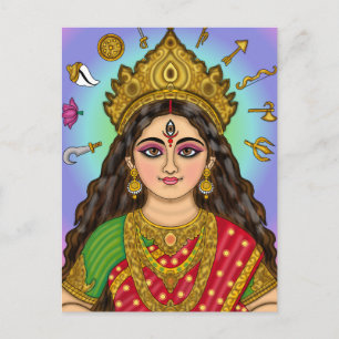 Göttin Durga Postkarte