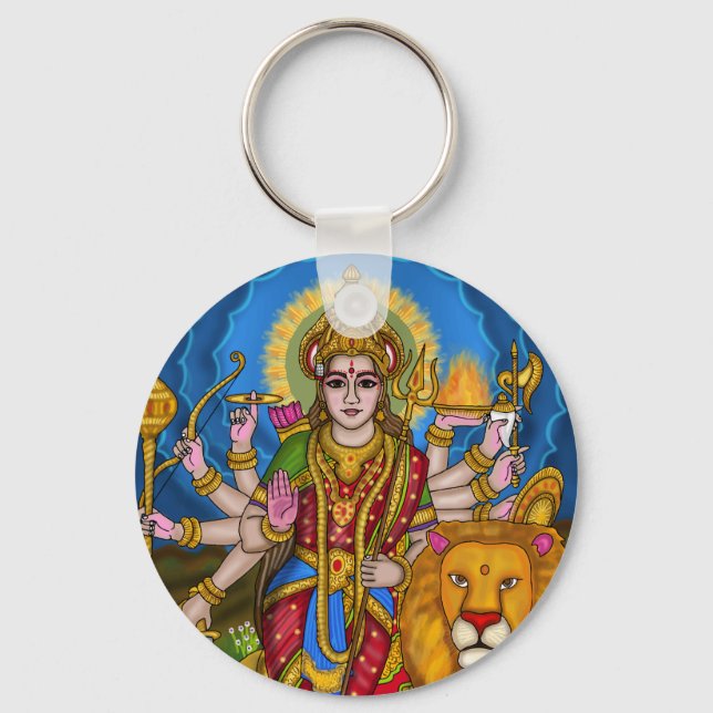 Göttin Durga Schlüsselanhänger (Vorderseite)