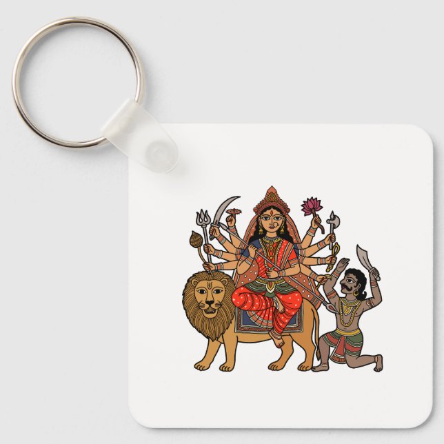 Göttin Durga Schlüsselanhänger (Vorderseite)