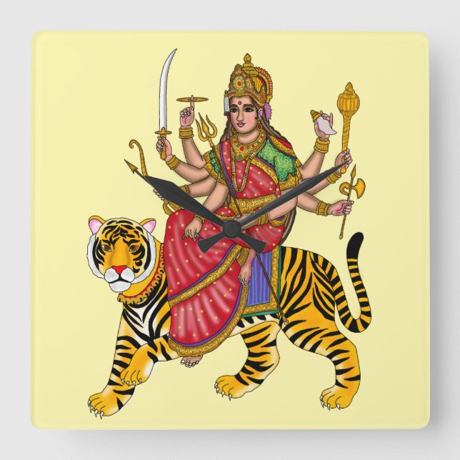 Göttin Durga Wanduhr (Vorderseite)