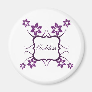 Göttin Floral Magnet, dunkel Lila Magnet