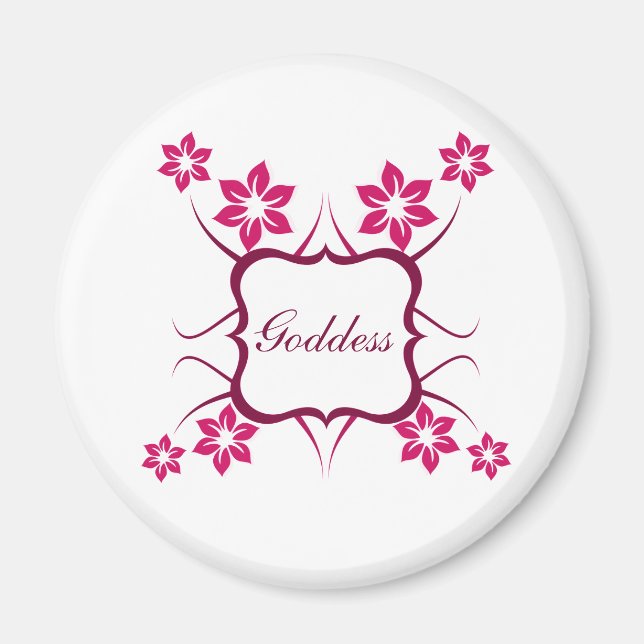 Göttin Floral Magnet, Magenta Magnet (Vorne)