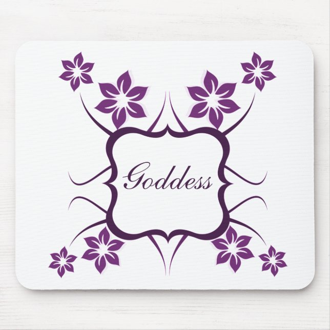 Göttin florale Mousepad, dunkel Lila Mousepad (Vorne)