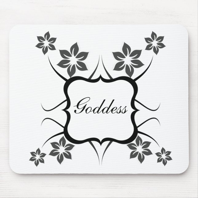 Göttin florale Mousepad, dunkelgrau Mousepad (Vorne)