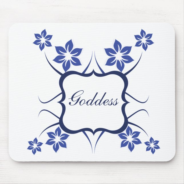 Göttin florale Mousepad, lebhaft blau Mousepad (Vorne)
