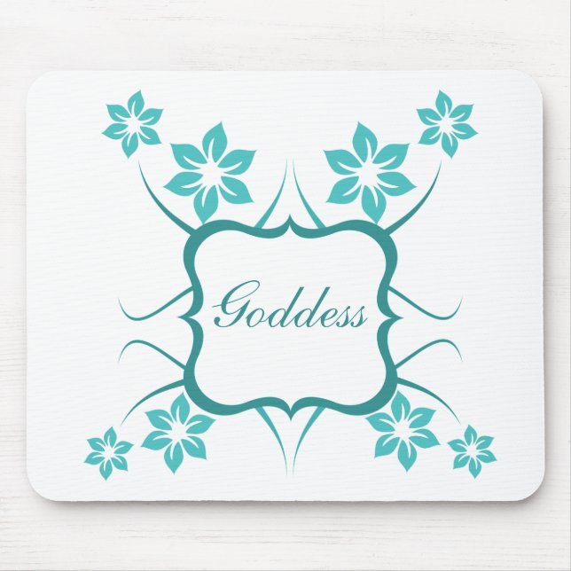Göttin florale Mousepad, Türkis Mousepad (Vorne)