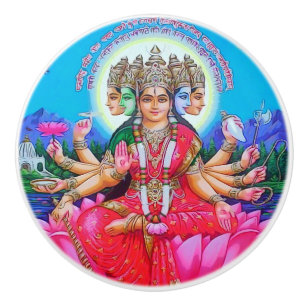 Göttin Gayatri Devi Veda Mata Gottheit Keramikknauf