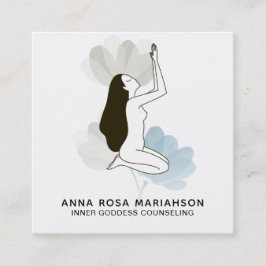 *~* Göttin Gebet Spirituelle Heilige Blumenpastel Quadratische Visitenkarte