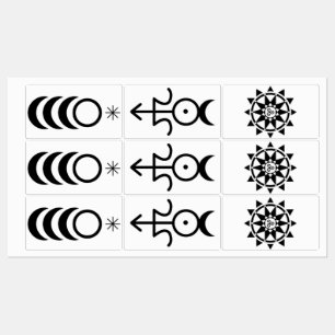 Göttin, Gott und Tempelzeichen Etiketten