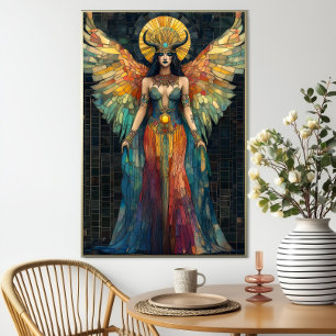 Göttin Hathor Ägyptische Mosaik Art Nouveau  Poster