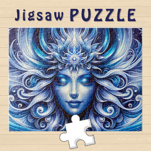 Göttin Himmlisches Blau Kopf Januar - Puzzle