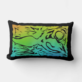 Göttin in blau und grün lendenkissen