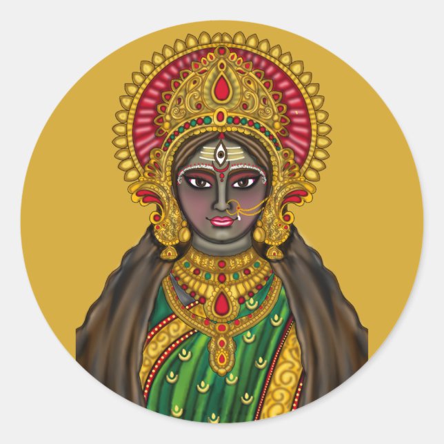 Göttin Kali Gesicht Aufkleber (Vorderseite)