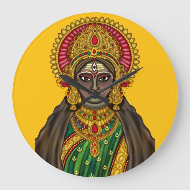 Göttin Kali Gesicht Wanduhr (Vorderseite)
