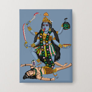 Göttin Kali Knopf Button