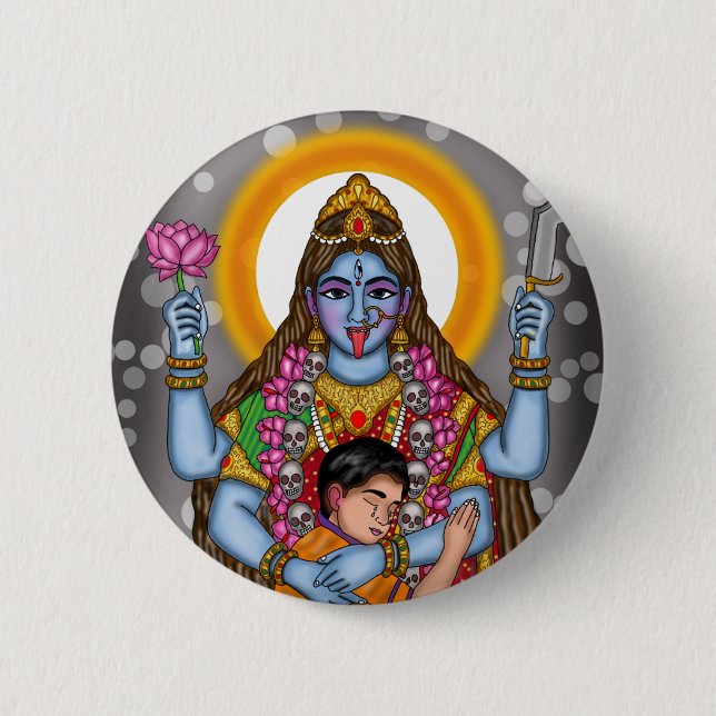 Göttin Kali Knopf Button (Vorderseite)