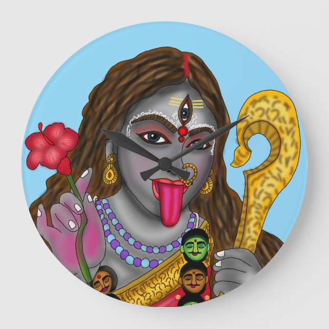 Göttin Kali Wanduhr (Vorderseite)