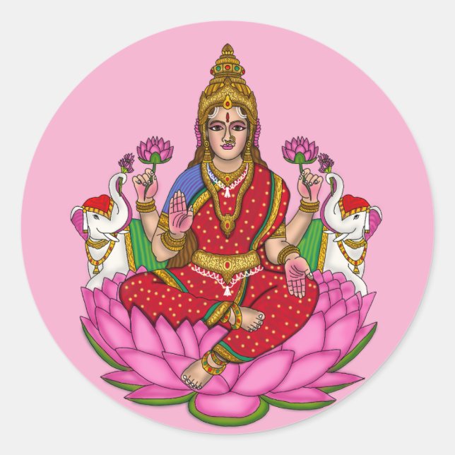 Göttin Lakshmi Aufkleber (Vorderseite)