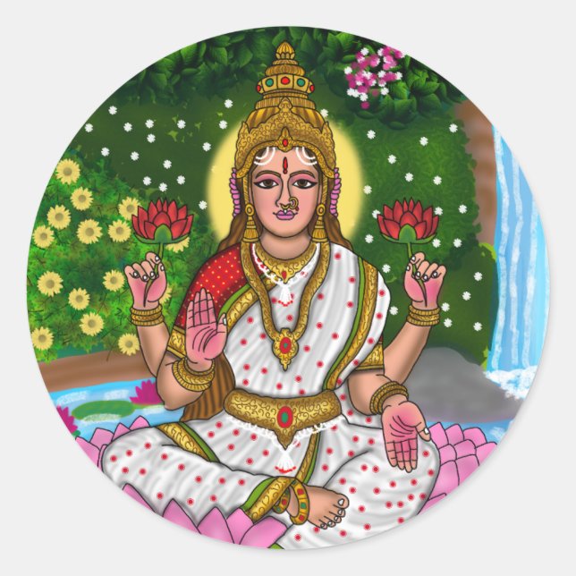 Göttin Lakshmi Aufkleber (Vorderseite)