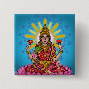 Göttin Lakshmi Knopf Button
