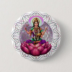 Göttin Lakshmi Mandala Button