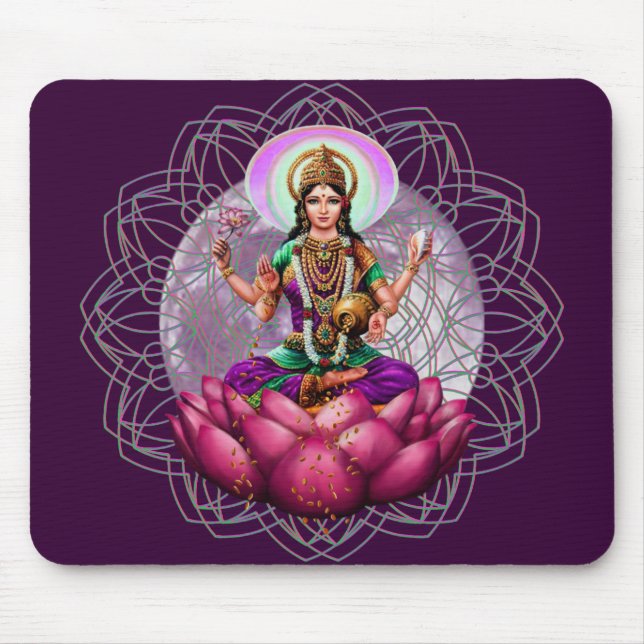 Göttin Lakshmi Mandala Mousepad (Vorne)
