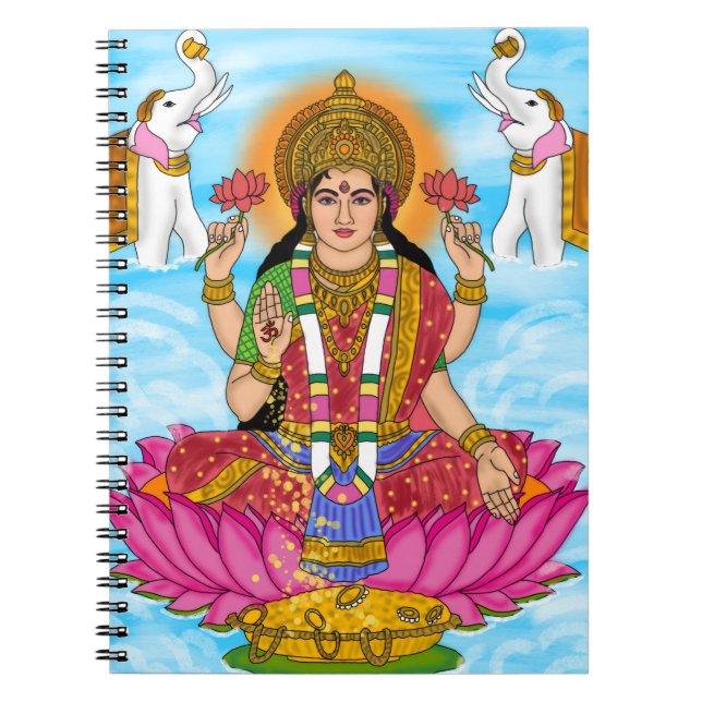 Göttin Lakshmi Notizbuch Notizblock (Vorderseite)
