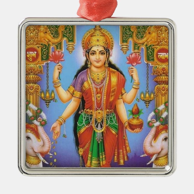 Göttin-Lakshmi Silbernes Ornament (Vorne)