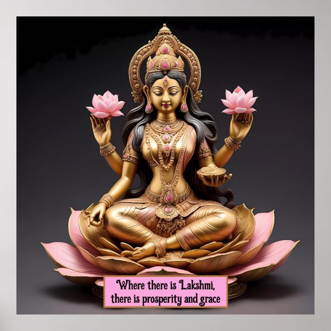 Göttin Lakshmi: Symbol des Wohlstands und des Über Poster (Vorne)